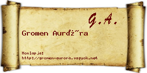 Gromen Auróra névjegykártya